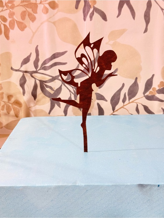 Other - NWOT Rust Brown Fairy Silhouette Garden Stake - Decorative Home Art